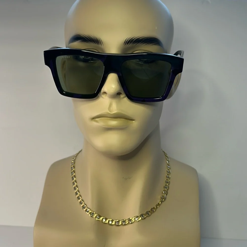 Gucci Men's GG0962Sm Acetate Rectangle Sunglasses